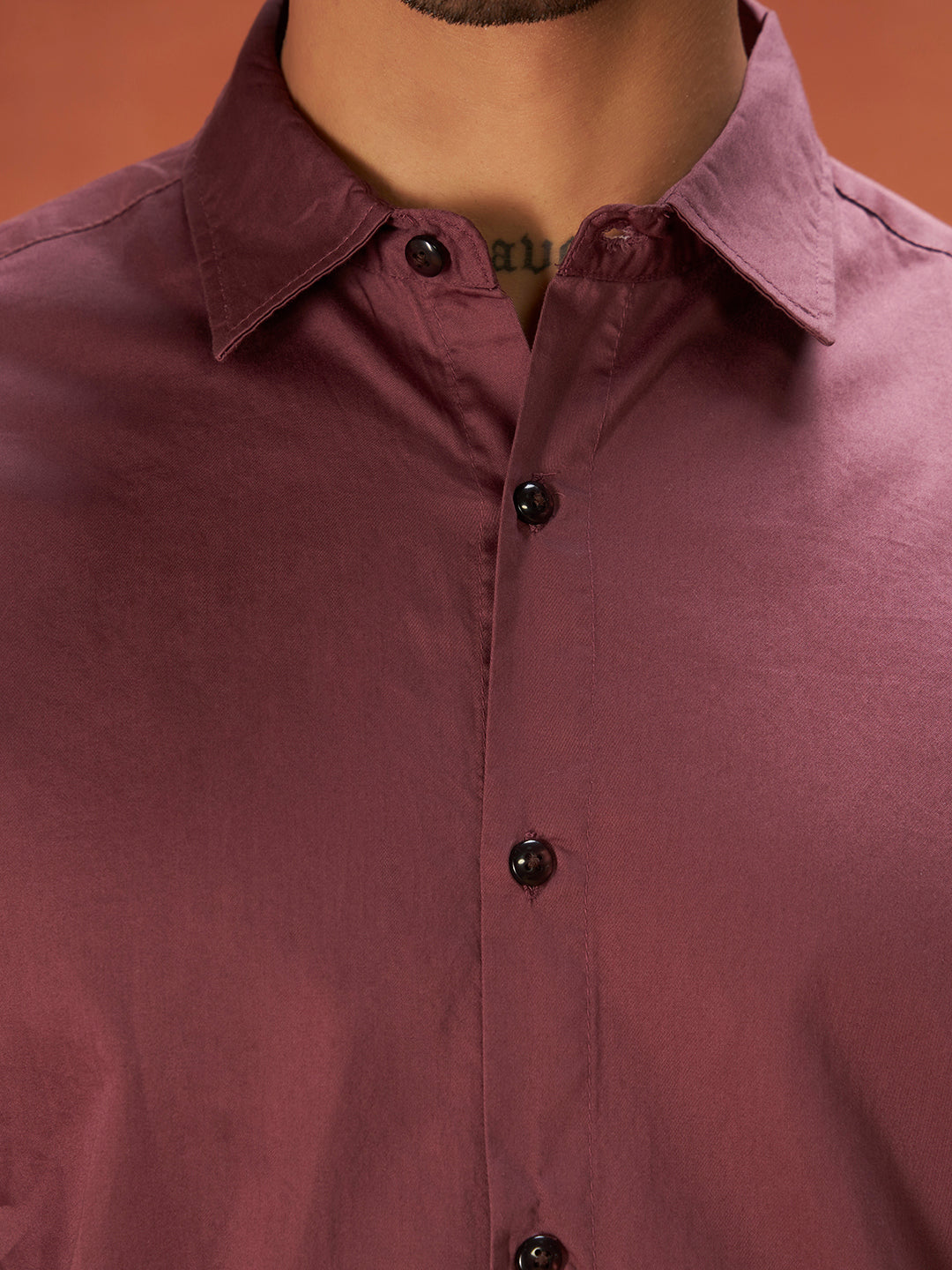 PURE THREAD COTTON SHIRT | Wine Red