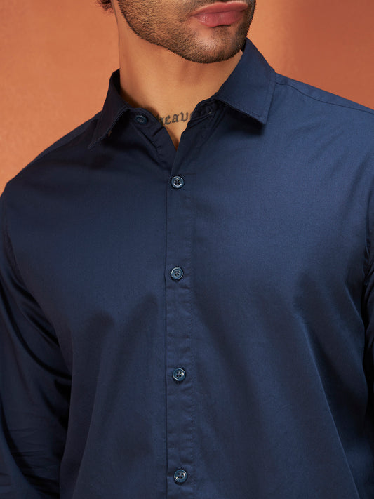 PURE THREAD COTTON SHIRT | Dark Navy