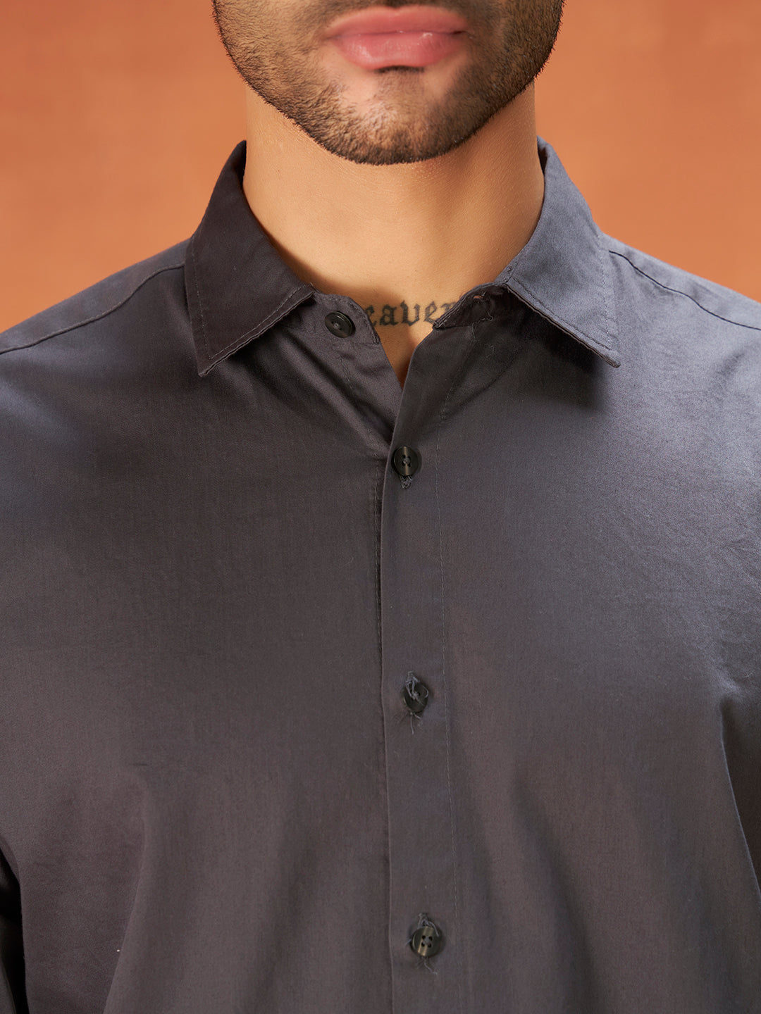 PURE THREAD COTTON SHIRT | Pebble Grey