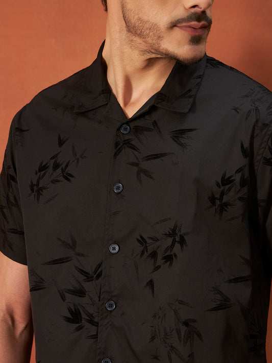 MIDNIGHT BLOOM SHIRT | Ebony Black