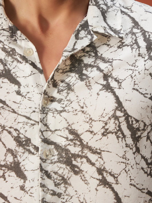 MARBLE FLOW SHIRT | Smoke White