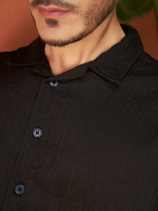 GHOST PATTERN SHIRT | Midnight Black