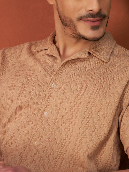 LEGACY WEAVE SHIRT | Caramel Beige