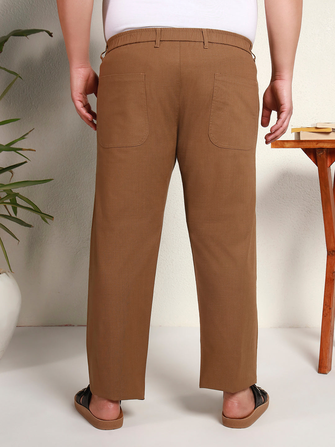 SIGNATURE LINEN PANTS | Mahogany Brown