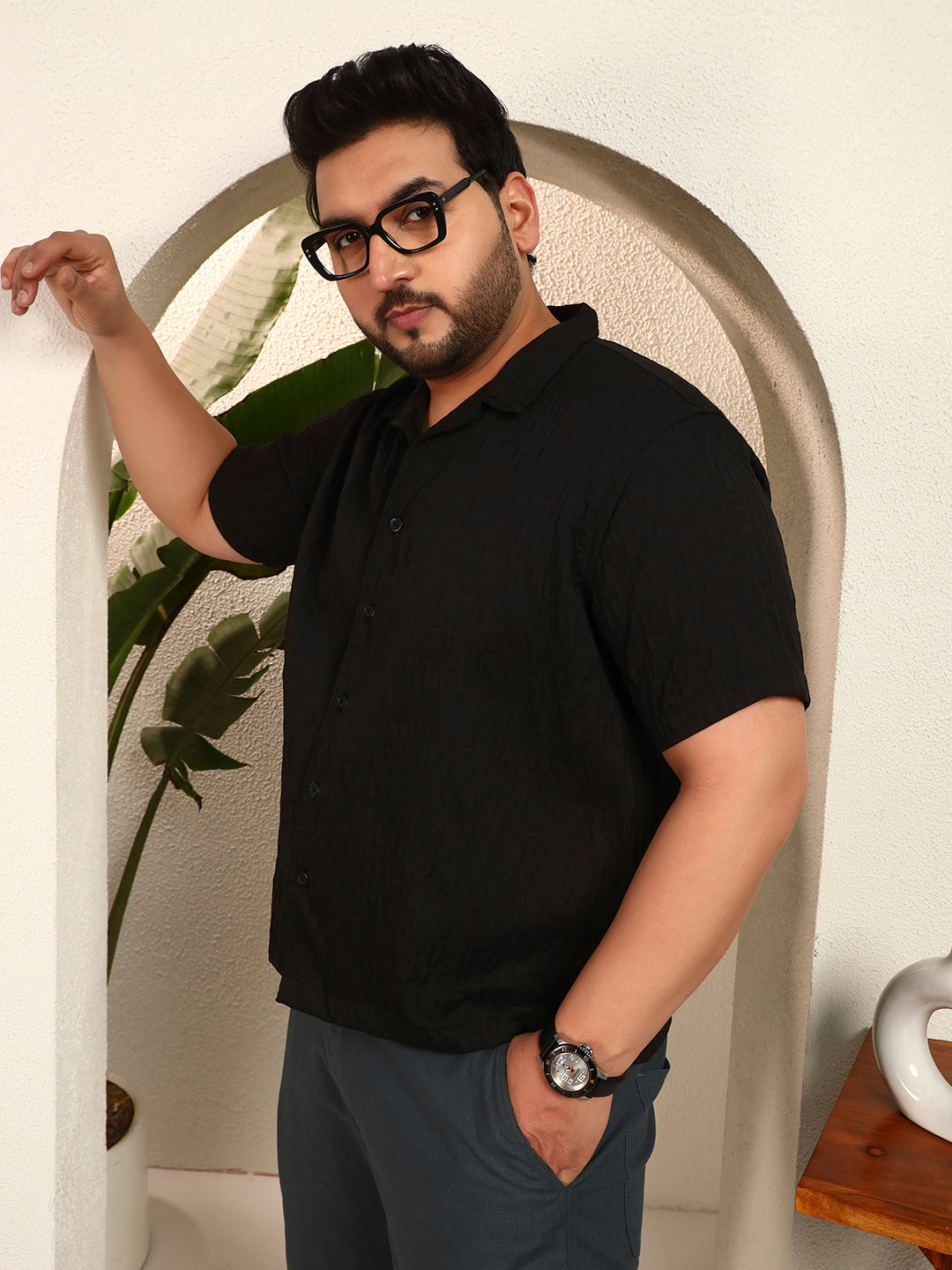 GHOST PATTERN SHIRT | Midnight Black