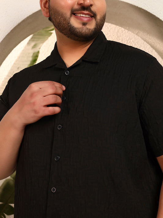 GHOST PATTERN SHIRT PLUS | Midnight Black