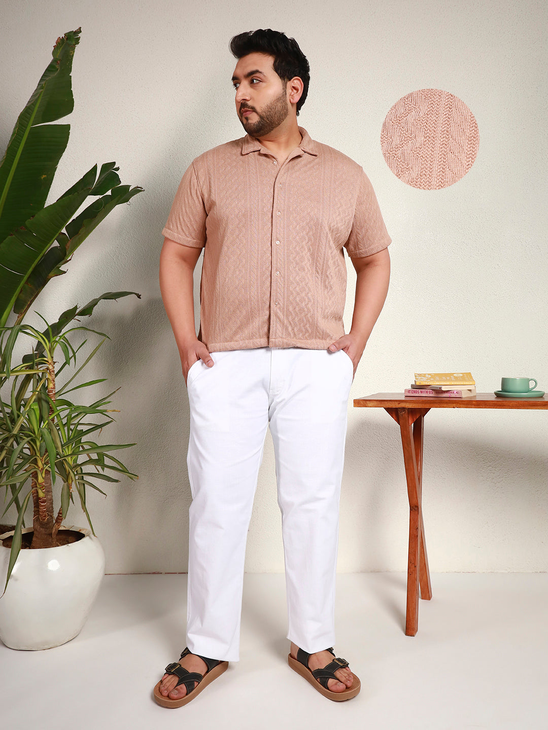 LEGACY WEAVE SHIRT PLUS | Caramel Beige