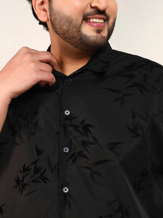 MIDNIGHT BLOOM SHIRT PLUS | Ebony Black