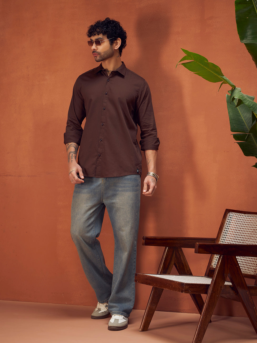 PURE THREAD COTTON SHIRT | Wood Brown