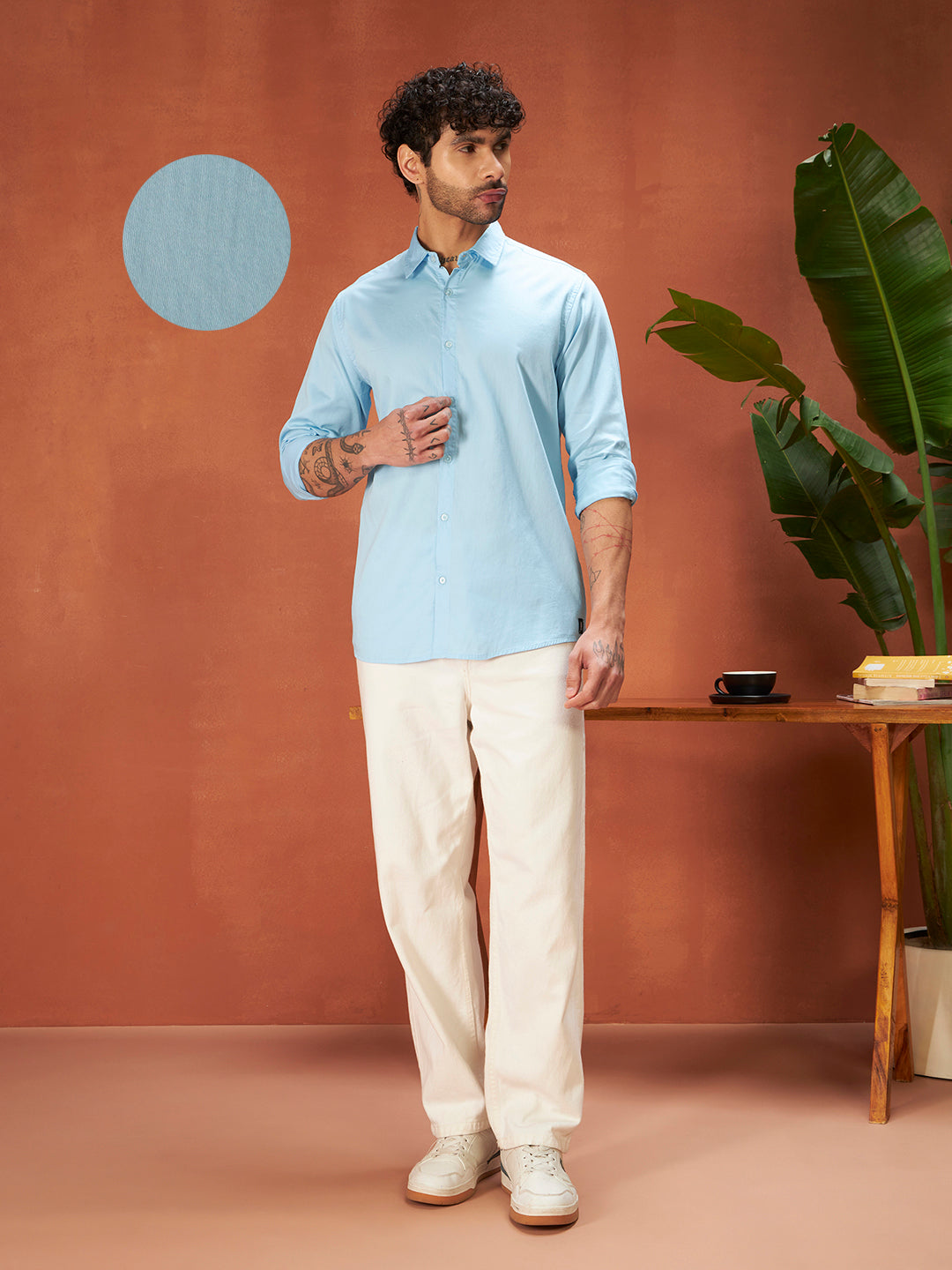 PURE THREAD COTTON SHIRTS | Soft Blue