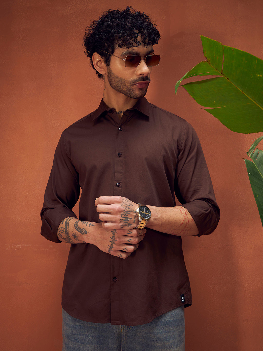 PURE THREAD COTTON SHIRT | Wood Brown