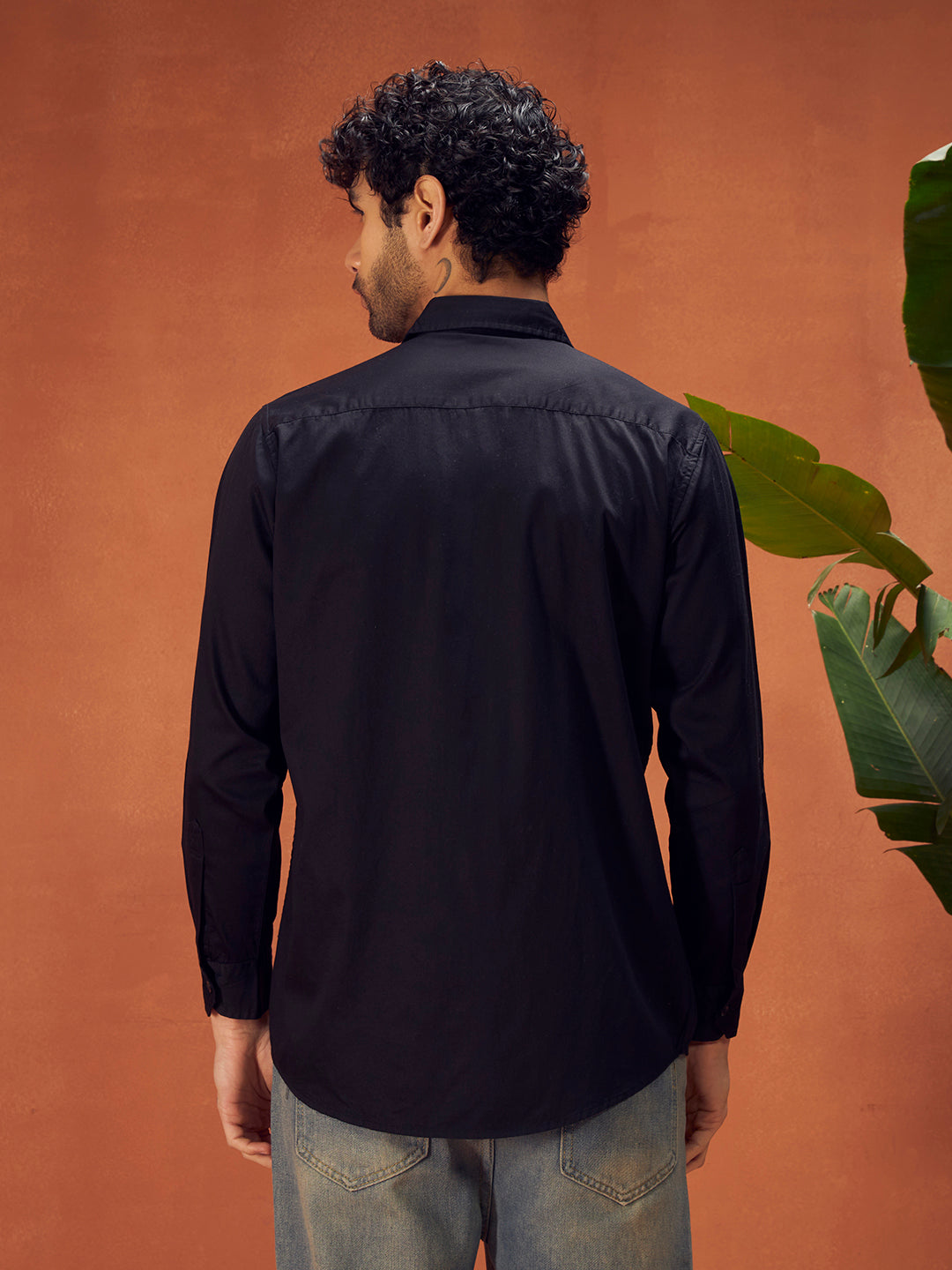 PURE THREAD COTTON SHIRT | Rich Black