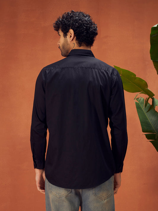 PURE THREAD COTTON SHIRTS | Rich Black