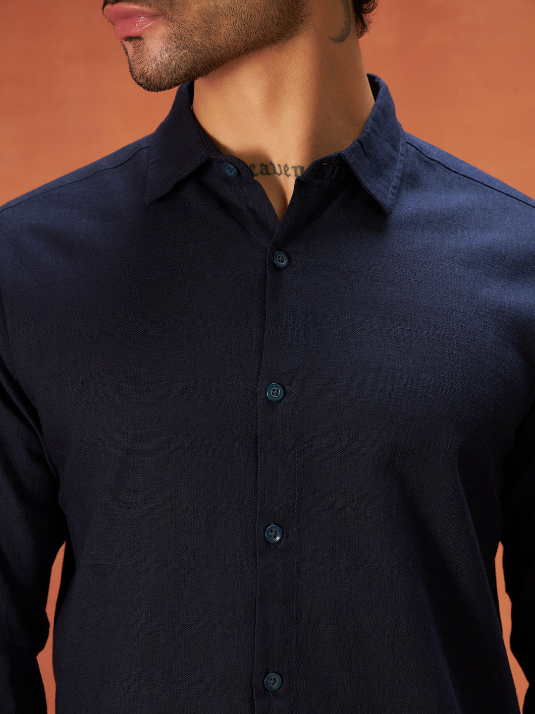THE GENTS LINEN SHIRT | Navy Blue