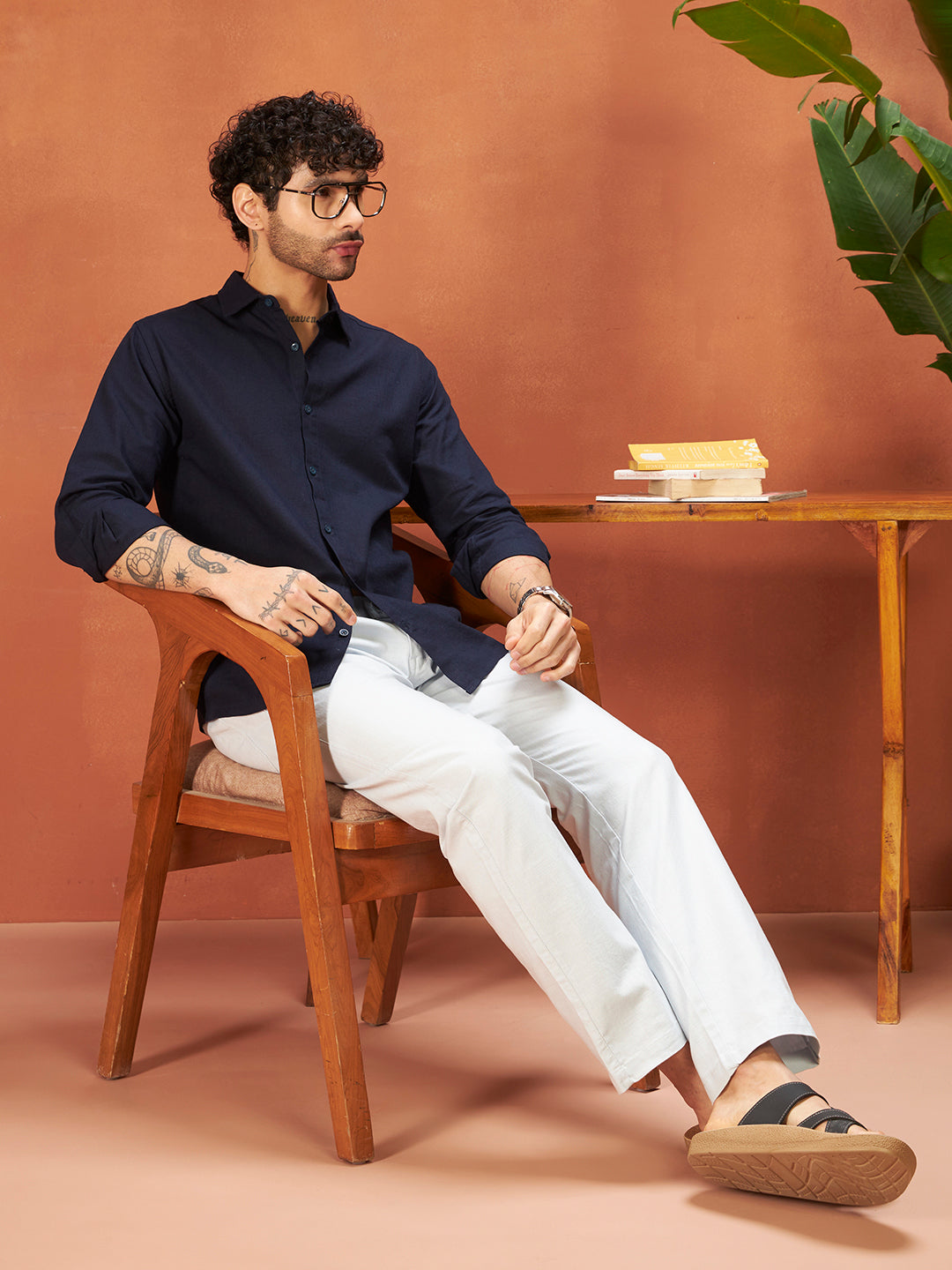 THE GENTS LINEN SHIRT | Navy Blue