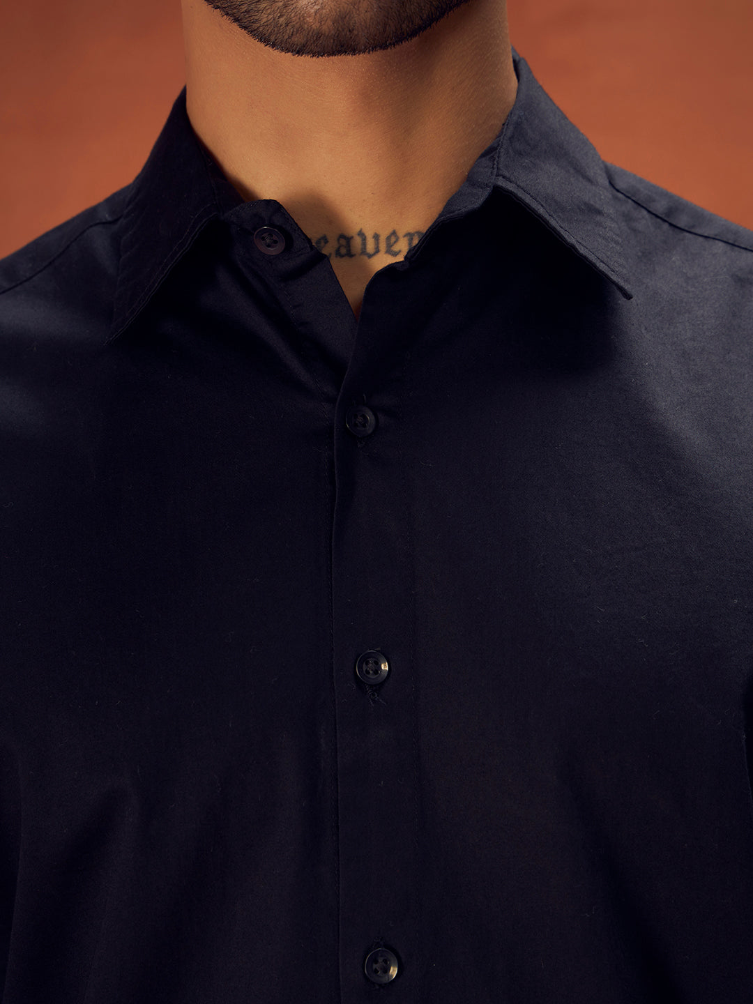 PURE THREAD COTTON SHIRT | Rich Black