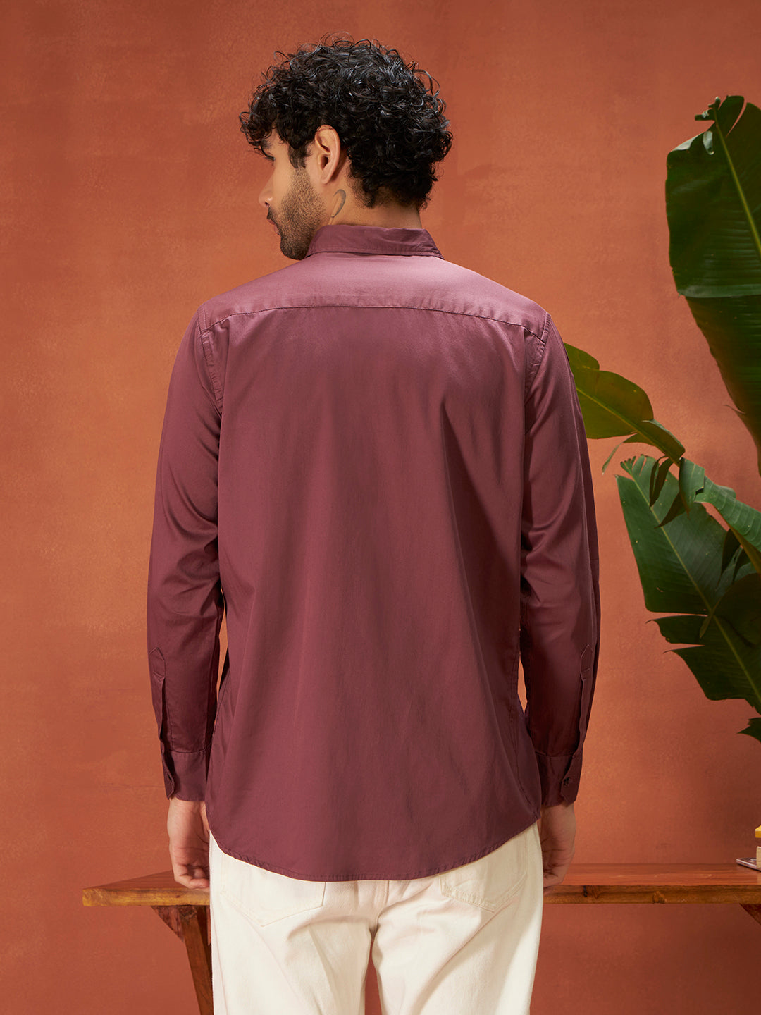PURE THREAD COTTON SHIRTS | Wine Red
