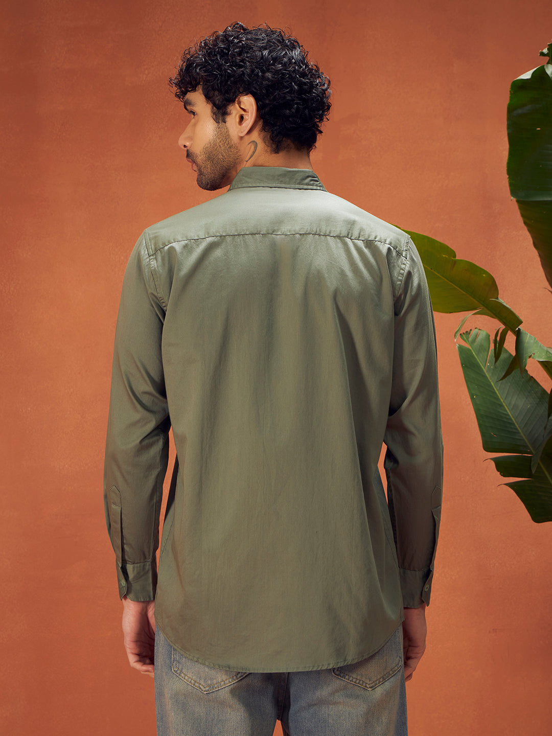 PURE THREAD COTTON SHIRT | Olive Green