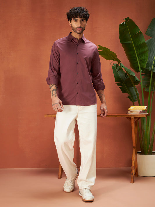 PURE THREAD COTTON SHIRTS | Wine Red