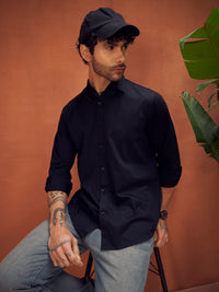 PURE THREAD COTTON SHIRT | Rich Black