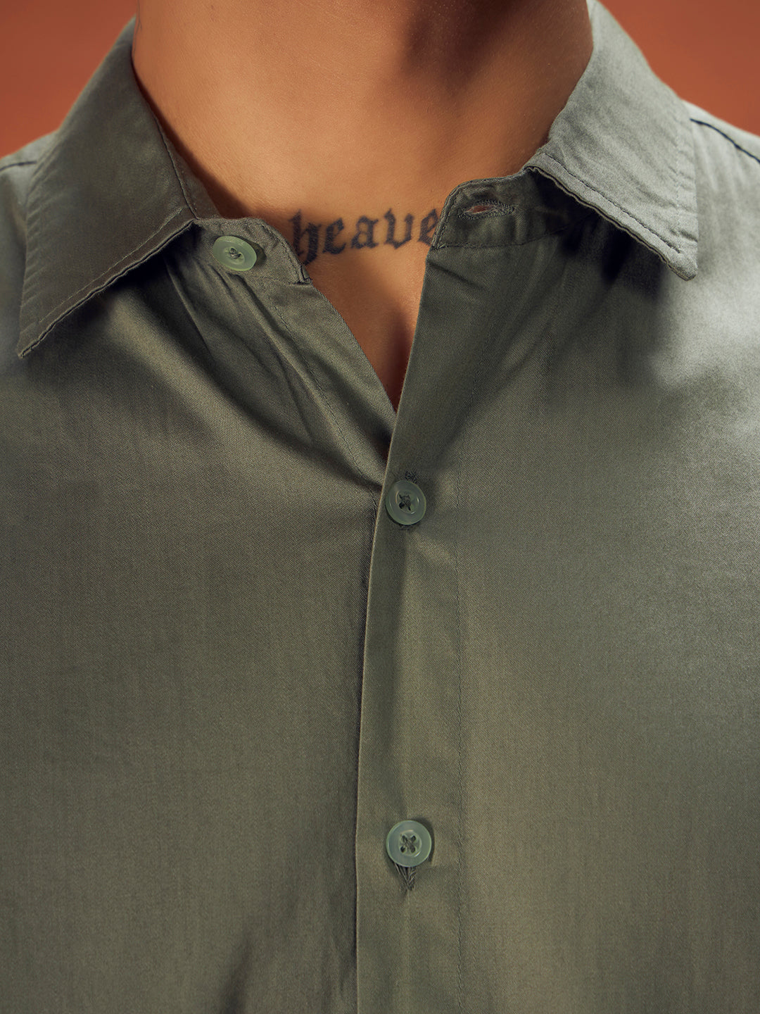 PURE THREAD COTTON SHIRT | Olive Green