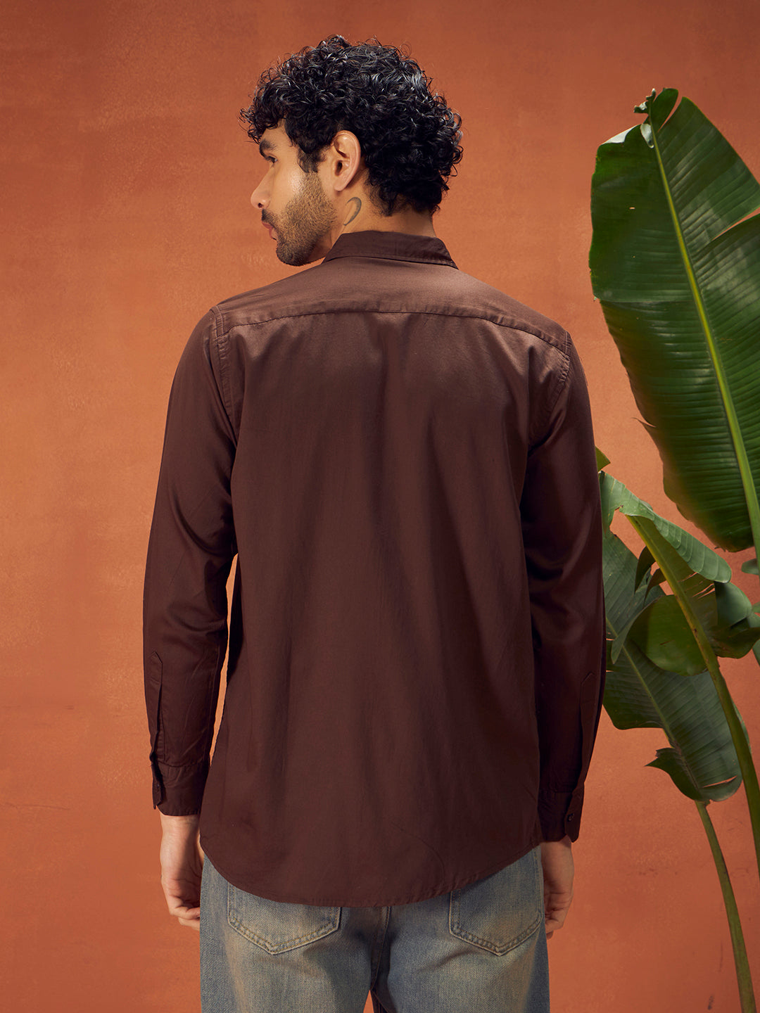 PURE THREAD COTTON SHIRT | Wood Brown