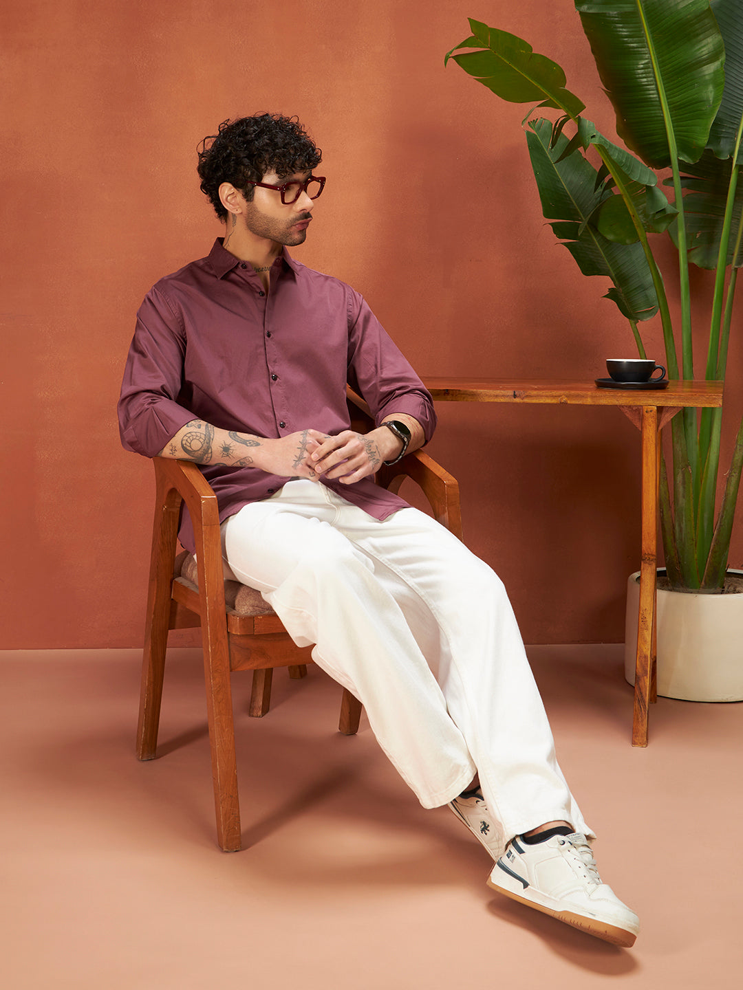 PURE THREAD COTTON SHIRTS | Wine Red