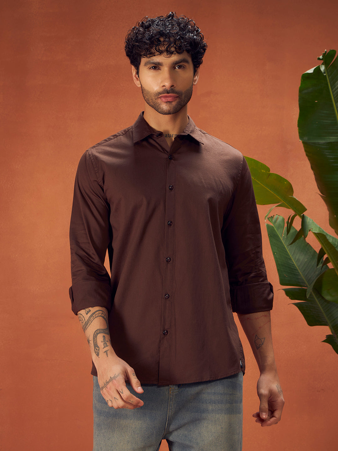 PURE THREAD COTTON SHIRT | Wood Brown
