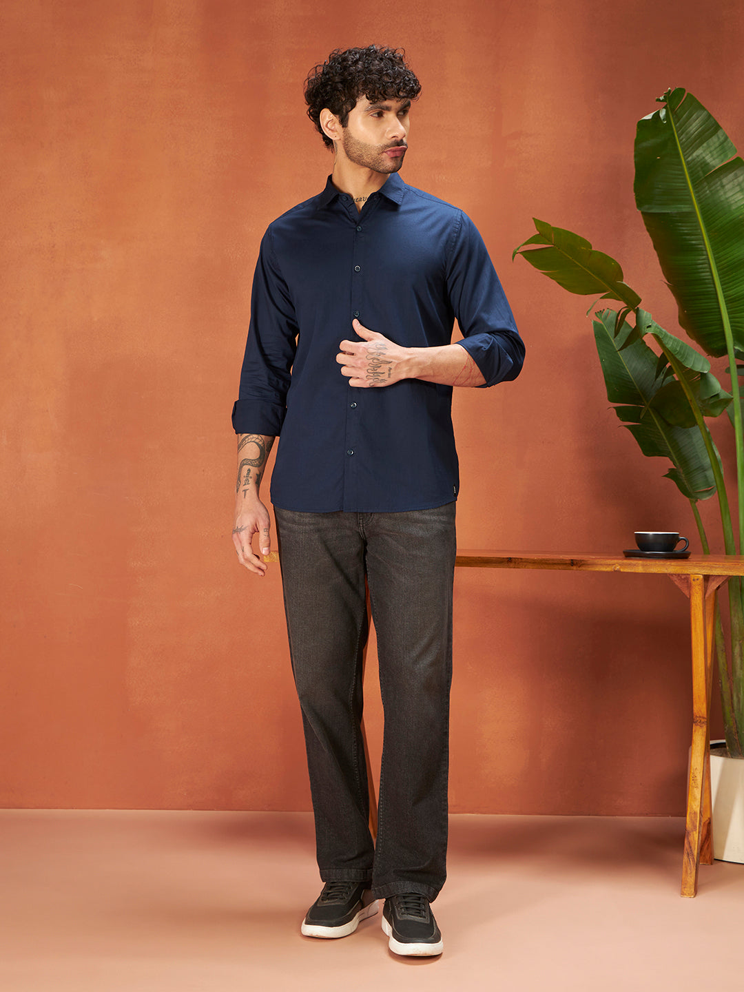PURE THREAD COTTON SHIRT | Dark Navy