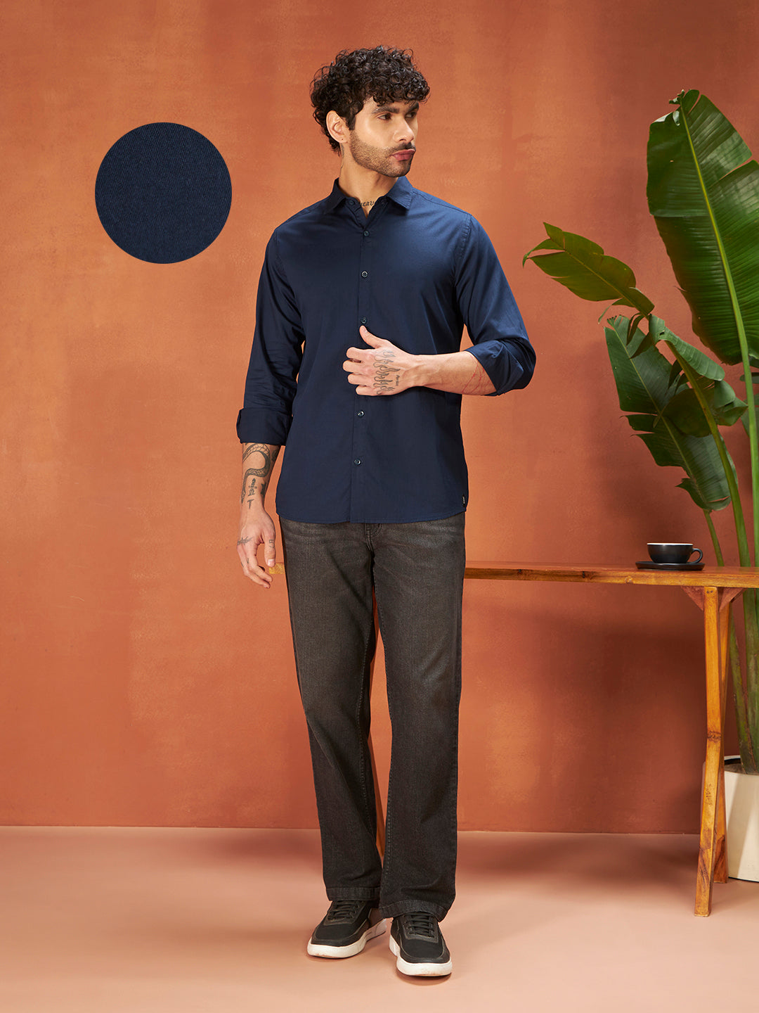 PURE THREAD COTTON SHIRT | Dark Navy