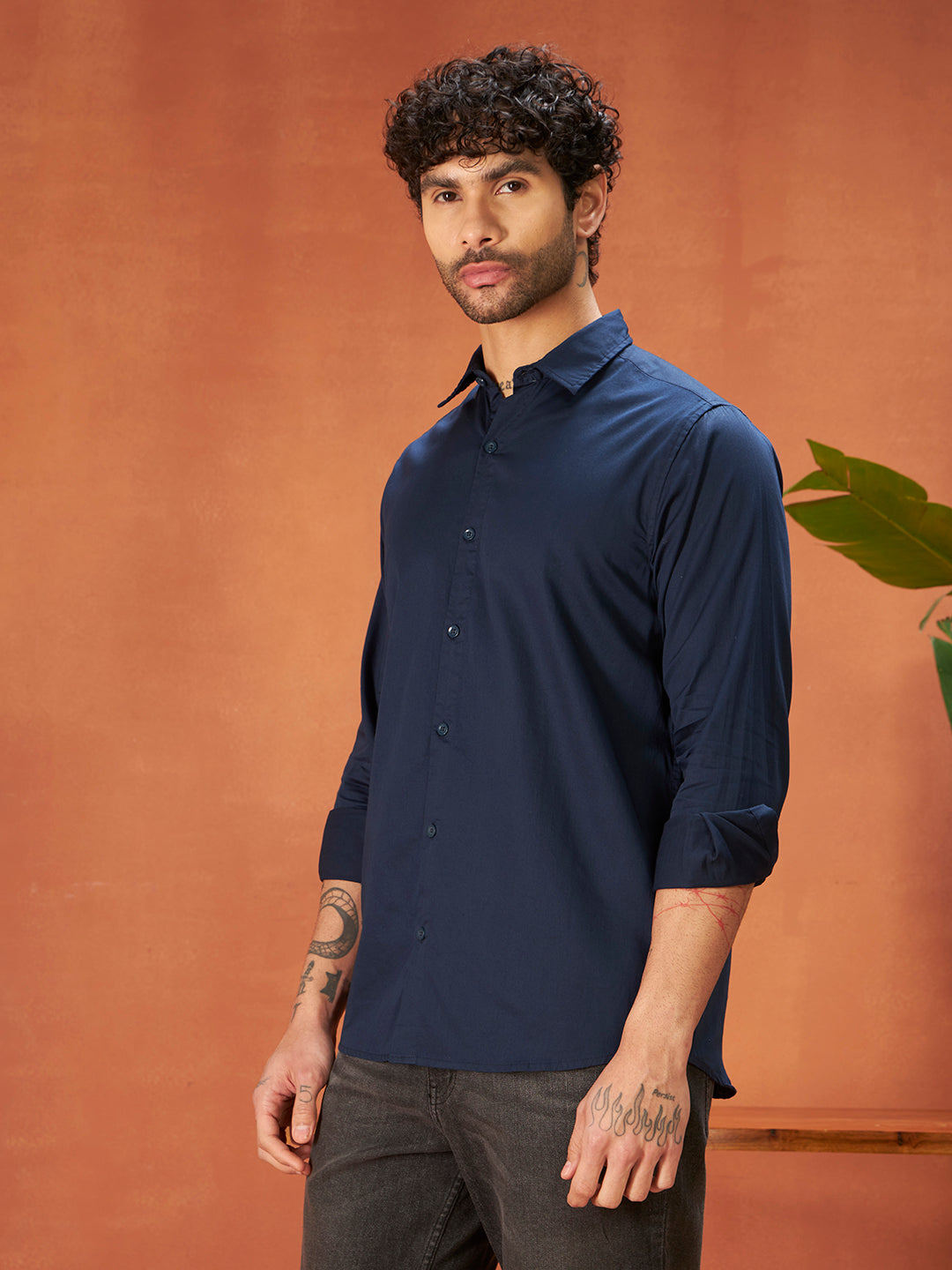 PURE THREAD COTTON SHIRT | Dark Navy