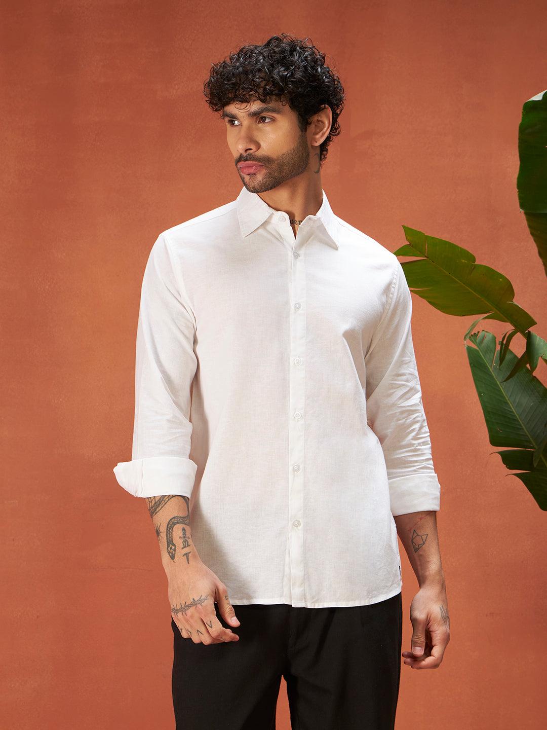 SILENT LUXURY LINEN SHIRT | Stark White
