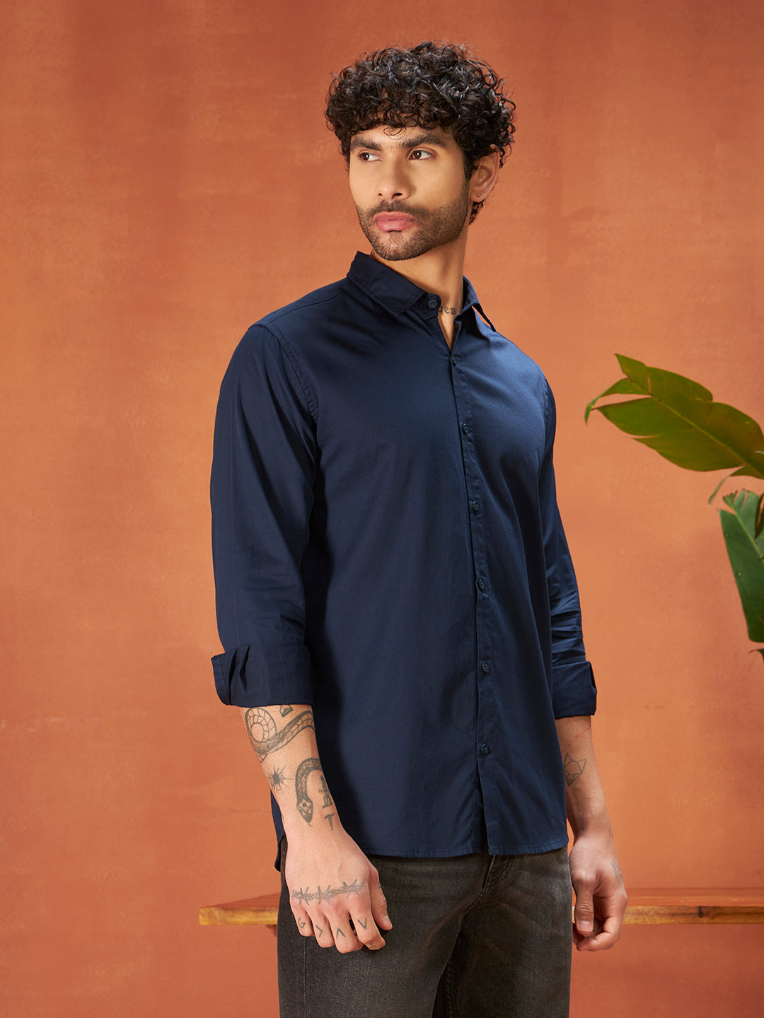 PURE THREAD COTTON SHIRT | Dark Navy