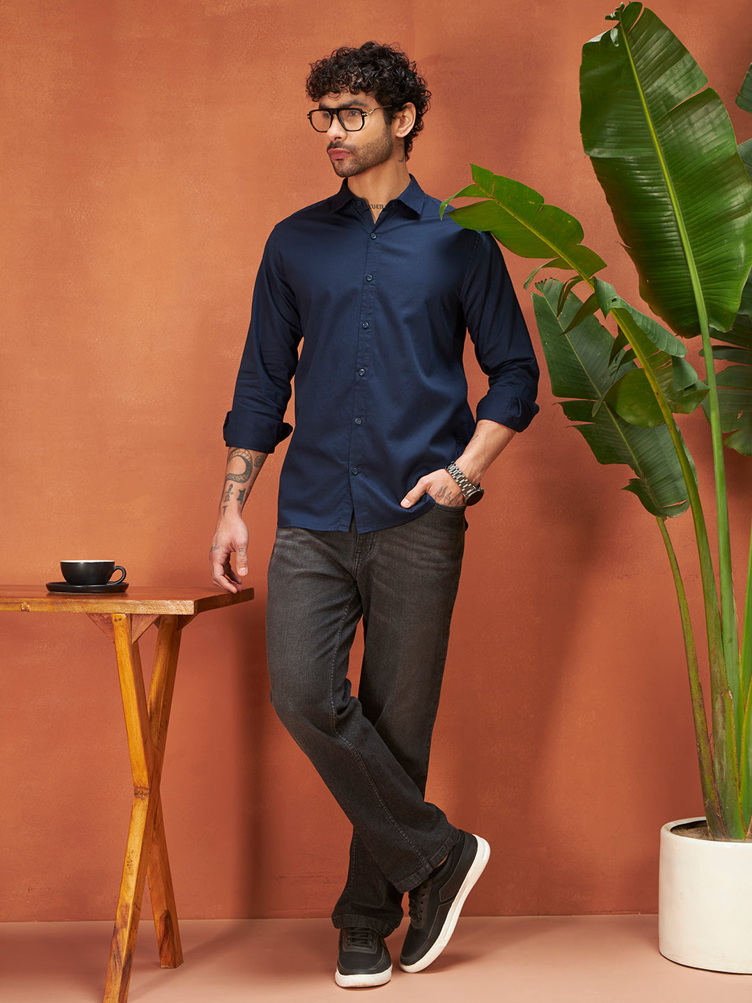 PURE THREAD COTTON SHIRT | Dark Navy