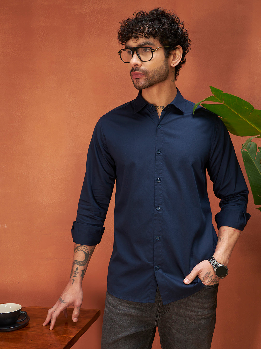 PURE THREAD COTTON SHIRT | Dark Navy