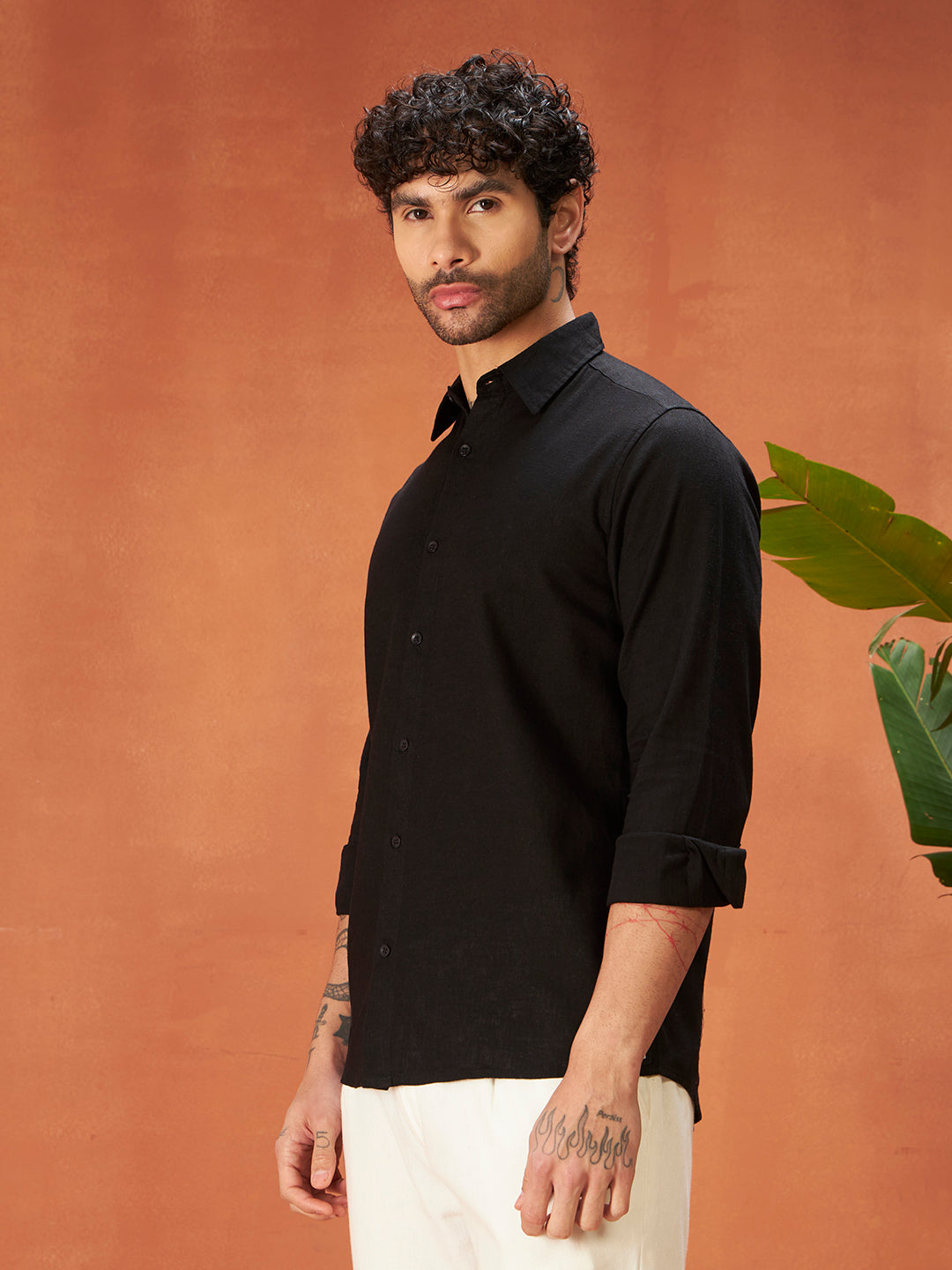 SILENT LUXURY LINEN SHIRT | Onyx Black