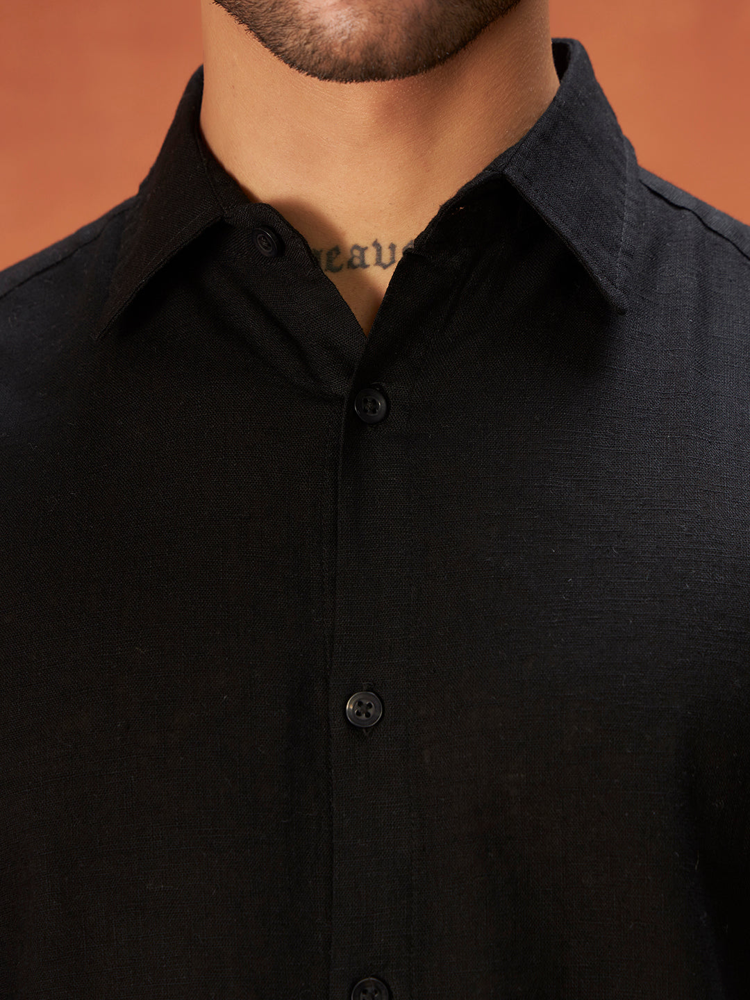 SILENT LUXURY LINEN SHIRT | Onyx Black