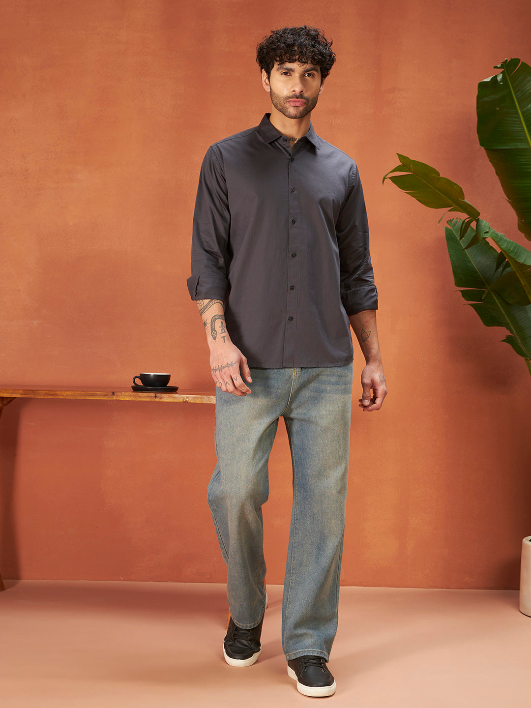 PURE THREAD COTTON SHIRT | Pebble Grey