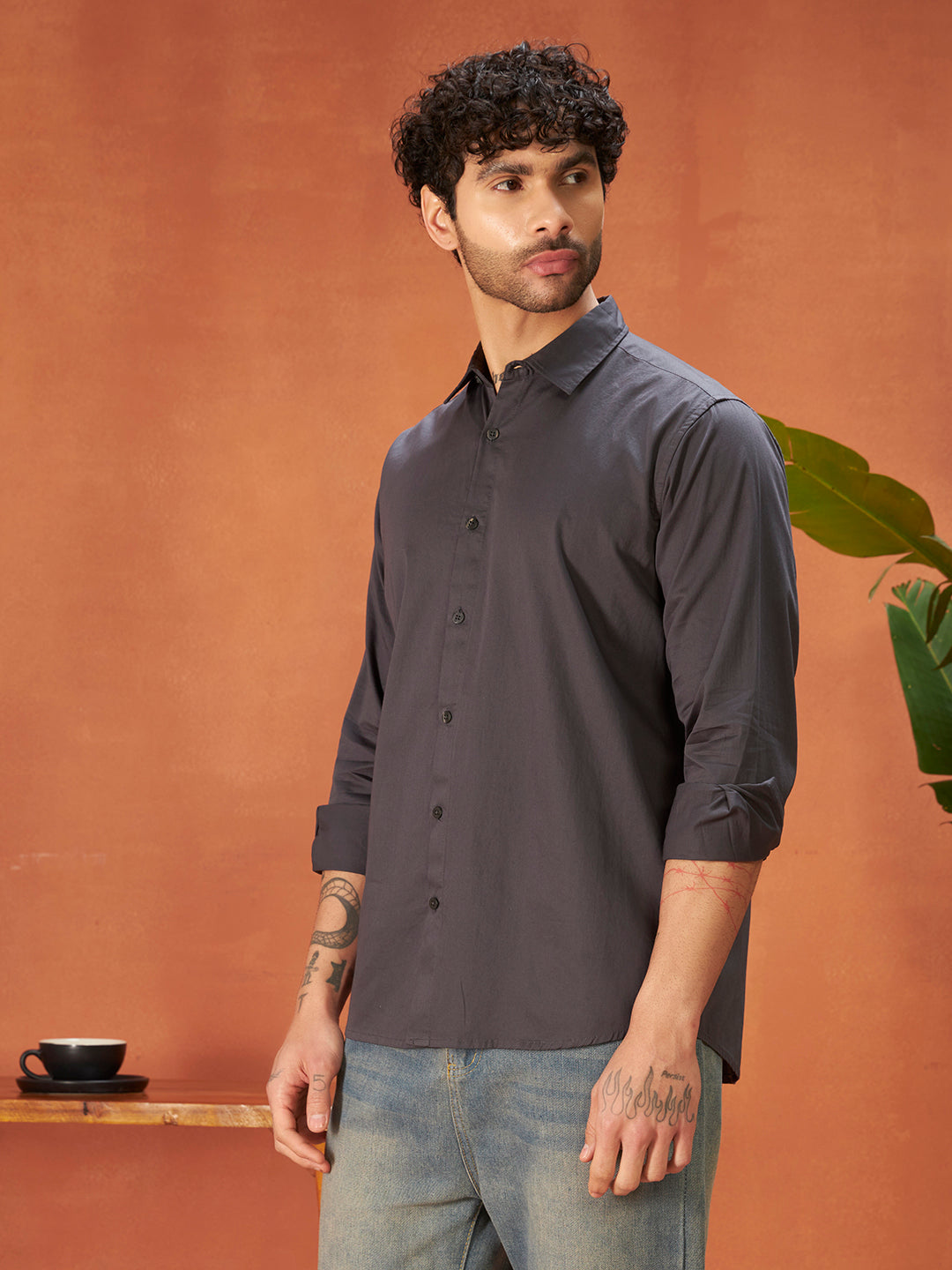 PURE THREAD COTTON SHIRT | Pebble Grey