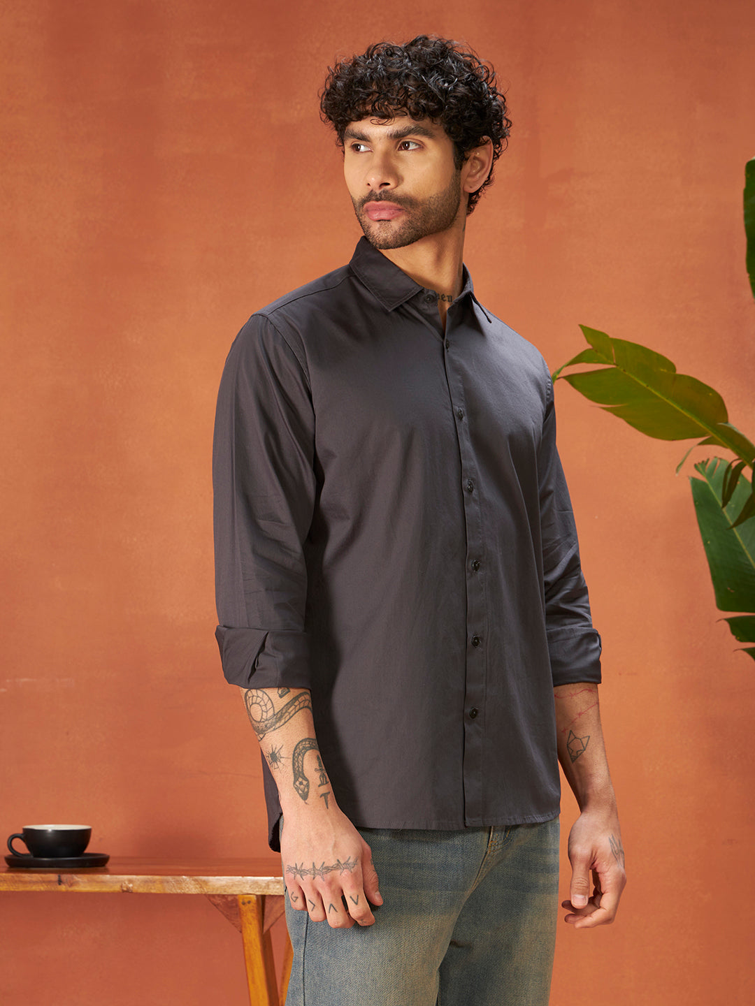 PURE THREAD COTTON SHIRT | Pebble Grey