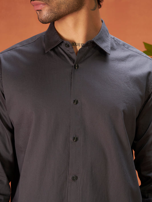 PURE THREAD COTTON SHIRT | Pebble Grey