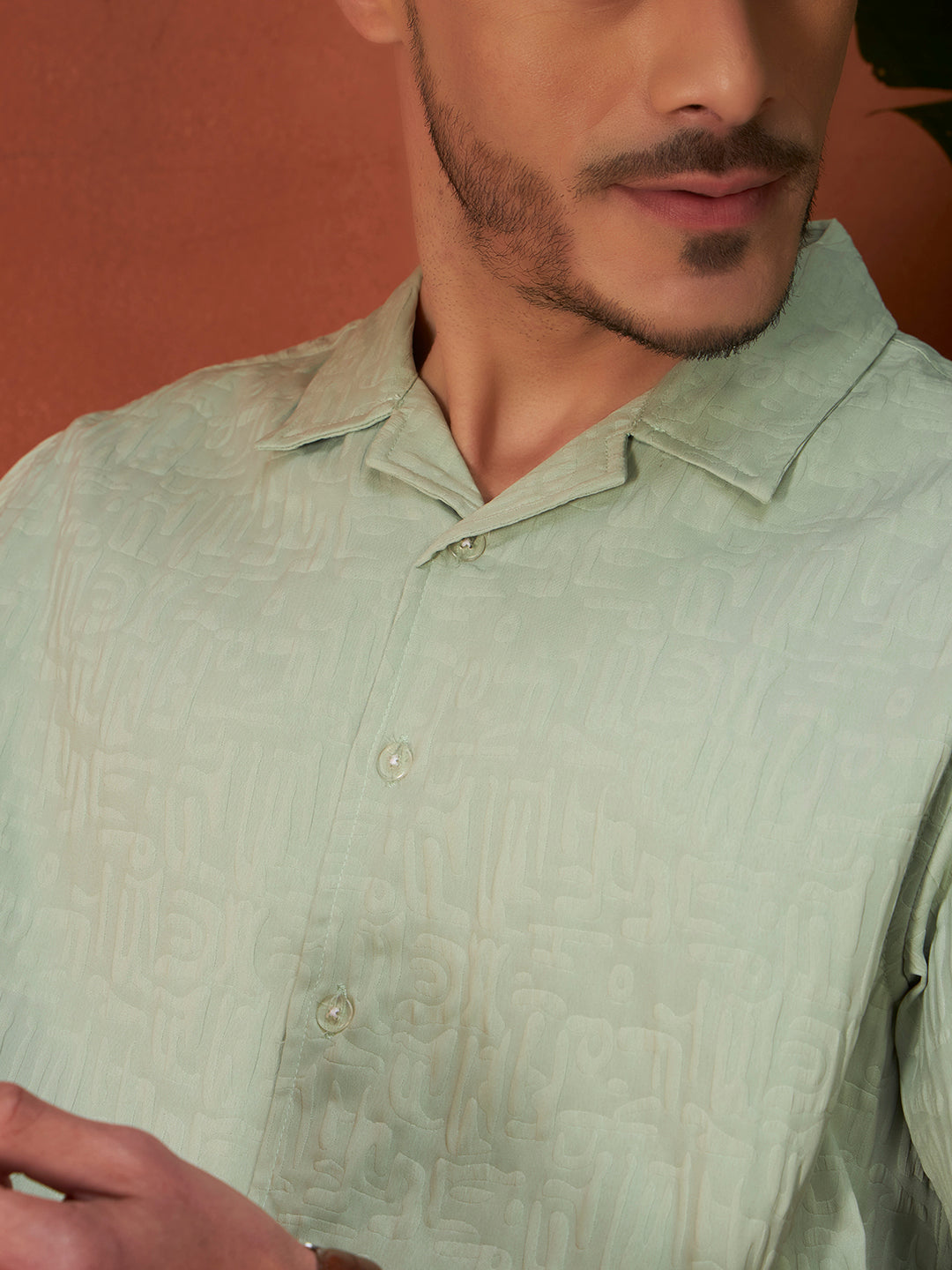 GHOST PATTERN SHIRT | Panache Green