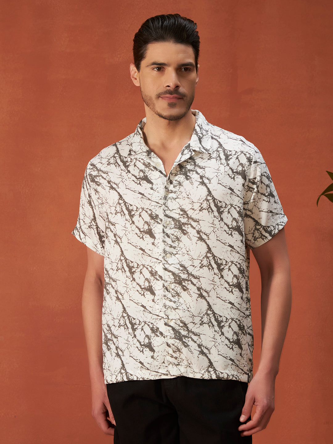 Marble Flow Shirt | Smoke White