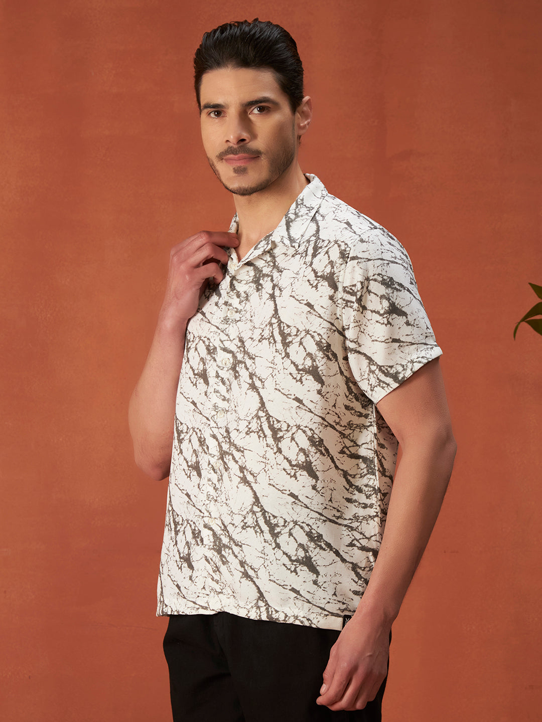 Marble Flow Shirt | Smoke White