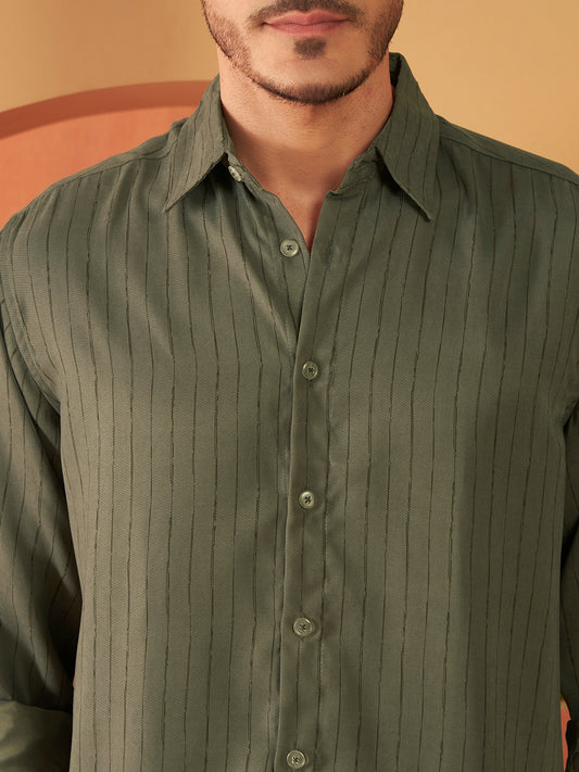 PARALLEL FLOW SHIRT | Moss Green