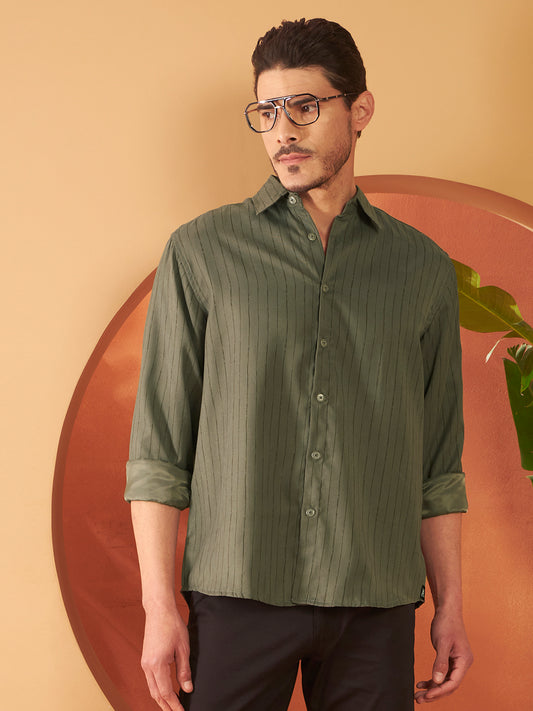 PARALLEL FLOW SHIRT | Moss Green