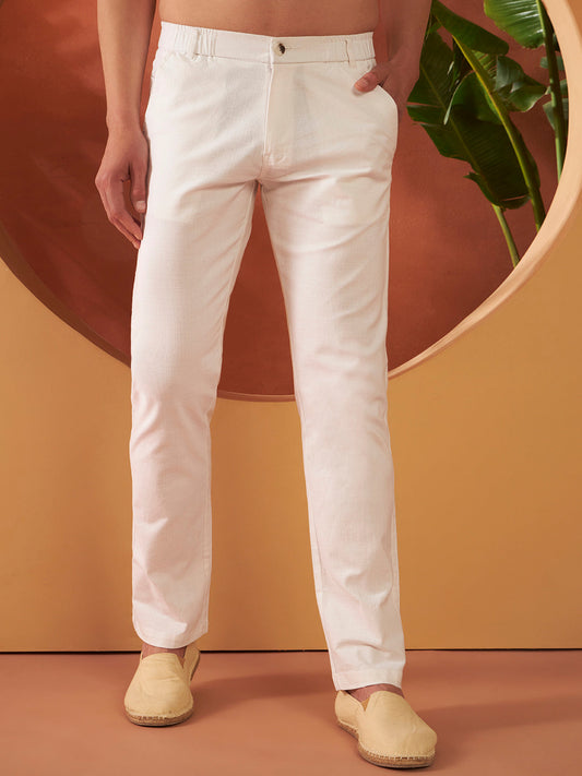 SIGNATURE LINEN PANTS | Ice White