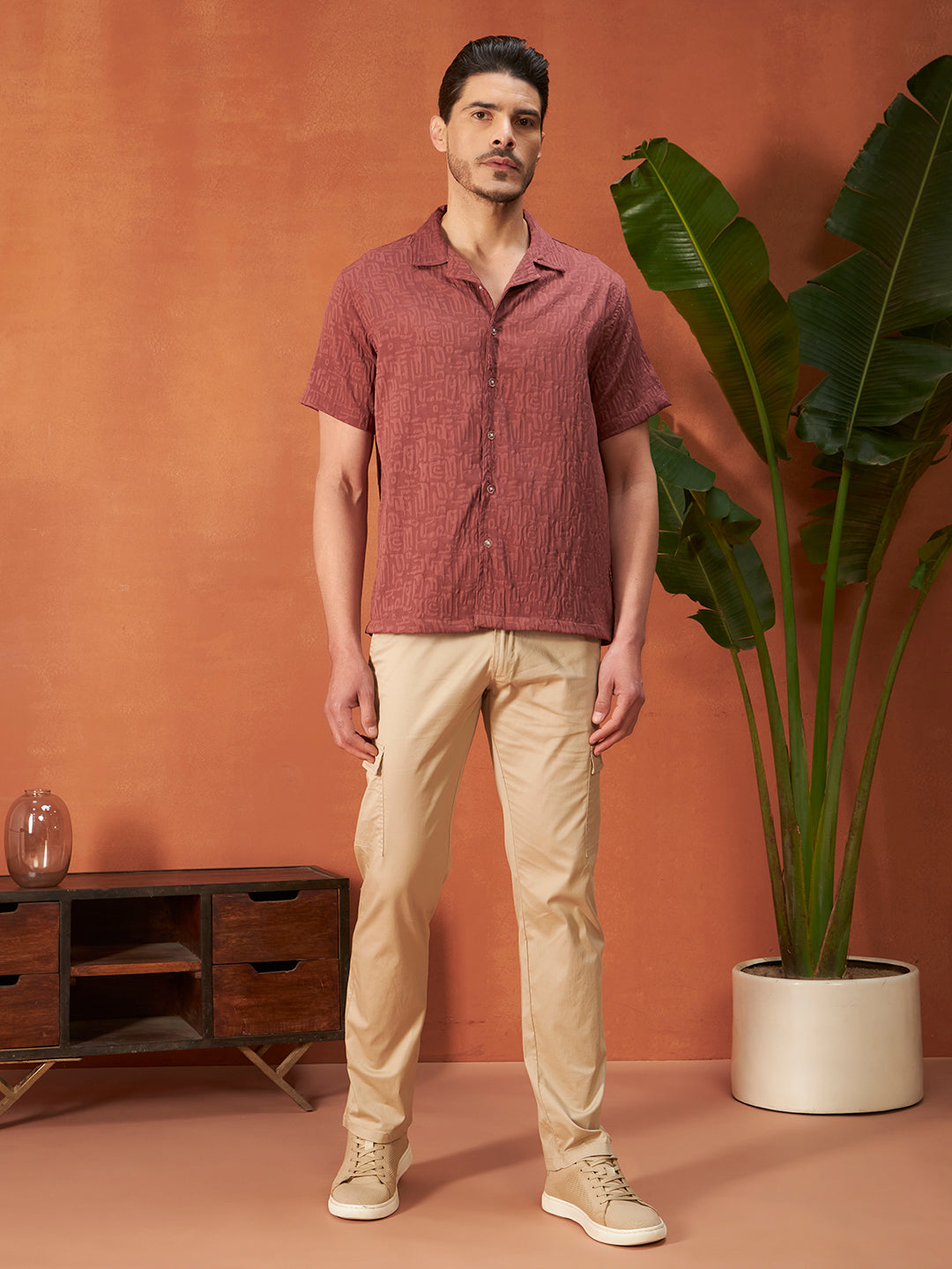 GHOST PATTERN SHIRT | Poppy Red