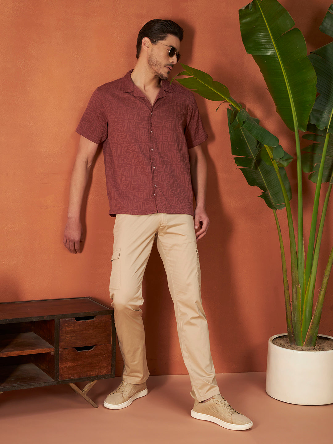 GHOST PATTERN SHIRT | Poppy Red