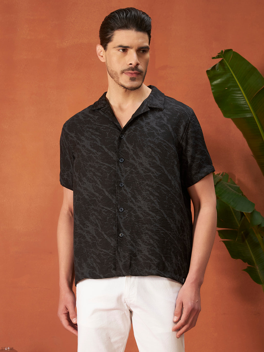 MARBLE FLOW SHIRTS | Ebony Black